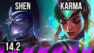 SHEN amp Ezreal vs KARMA amp Vayne SUP  1214  NA Grandmaster  142 [upl. by Ylim]