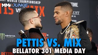 Sergio Pettis Patchy Mix Media Day Conversation Faceoff For Title Unifier  Bellator 301 [upl. by Arihaz840]