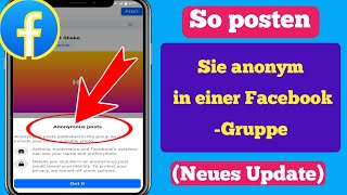 So posten Sie als Mitglied 2024 anonym in einer FacebookGruppe [upl. by Yetak]