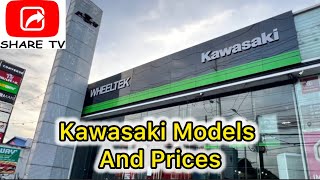 KAWASAKI MOTORCYCLE MODELS and PRICES PLUS JET SKIS at WHEELTEK CAVITE sharetvph [upl. by Oates384]