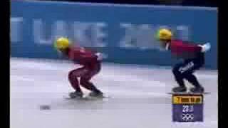 Speed Skating 1000 Meters  Steven Bradbury 2002 Olympics [upl. by Ibbison]