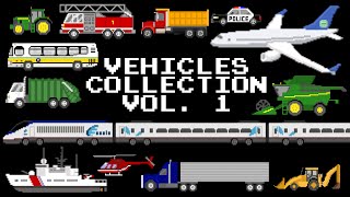 Vehicles Collection Volume 1  Cars Trucks Planes Boats amp More  The Kids Picture Show [upl. by Steffie]