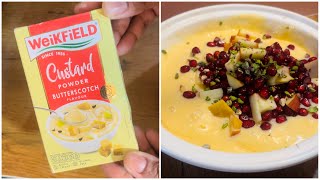 Trying Weikfield Custard Butterscotch Flavour…Tasty or Tasteless  Weikfield Custard Powder Recipe [upl. by Kerri]