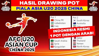 RESMI INDONESIA 1 POT DENGAN ARAB SAUDI  Hasil Drawing Pembagian POT Piala Asia U20 2025 [upl. by Suivatco]