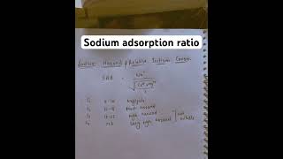 Sodium adsorption ratioirrigation engineering numerical agriculture [upl. by Oelc]