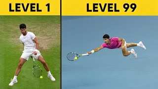 Carlos Alcaraz LEGENDARY Skills From Level 1 to Level 100 [upl. by Harriot]