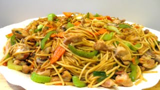 Chicken Lo Mein Recipe  Mongolian BBQ Style [upl. by Llednik]