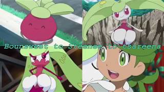 Mallows Bounsweet to Steenee to Tsareena  Pokemon Sun amp Moon Anime [upl. by Dalton]