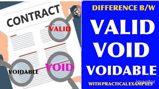 Difference between Valid Void and Voidable contract  Contact Act 1872 lectures [upl. by Avirt]