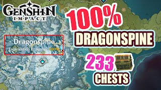 How to Dragonspine 100 Exploration ⭐ ALL CHESTS GUIDE 【 Genshin Impact 】 [upl. by Ineslta]