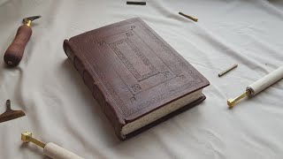 Bookbinding 18th century leather bound journal [upl. by Akcebar]