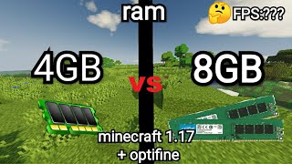 4gb ram vs 8gb ram fps test minecraft 117 [upl. by Tewfik62]