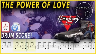 The Power Of Love  Huey Lewis amp The News  DRUM SCORE Sheet Music PlayAlong  DRUMSCRIBE [upl. by Ybbed741]