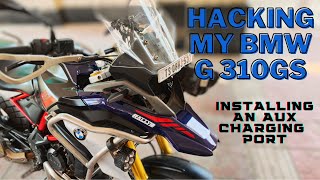 BMW G 310 GS  INSTALLING A CHARGING PORT [upl. by Nassi]