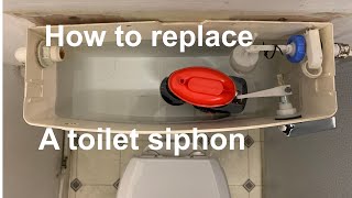 REPLACE A TOILET SIPHON how to replace or repair a broken toilet siphon diaphragm plumbingDIY [upl. by Acirahs]