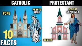 10 Differences Between CATHOLIC and PROTESTANT Christians [upl. by Enitsirk]