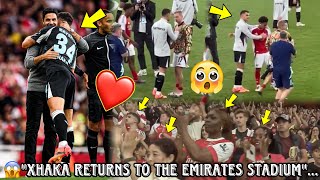 😱VIDEOXhaka Receives Standing Ovation 👏From Arsenal Fans As He Reconcile With Former Teammates [upl. by Attekram]