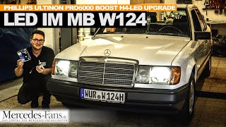 Lichtumbau Was bringen die Philips Ultinon Pro6000 Boost H4LED im Mercedes W124  Halogen vs LED [upl. by Wertz]