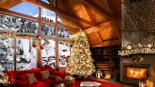 Cozy Christmas Ambience  Cozy Christmas Cabin Ambience amp Relaxing Fireplace [upl. by Tsepmet884]