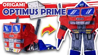 How to make a Transforming AUTOBOT OPTIMUS PRIME Origami Transformer [upl. by Assenad]