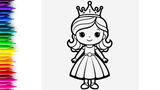 Drawing Painting Coloring for Kids and Toddlers  Princess [upl. by Amethist]