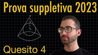 Quesito 4  Distanza tra sfera e cono  Prova Suppletiva di Matematica 2023 ✨RadicediPiGreco✨ [upl. by Einapets]