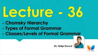 Chomsky Hierarchy  Types of Grammar  Classes of Grammar  Levels of Grammar  Lecture36 [upl. by Sev]