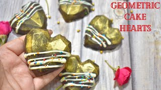 Geometric cake hearts TutorialHow to Make Geo HeartsHeart CakesiclesFoodiekytes [upl. by Eimmij]