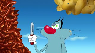 हिंदी Oggy and the Cockroaches 🍟 PEEL POTATOES 🍟Hindi Cartoons for Kids [upl. by Lleumas864]