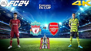 FC 24  Liverpool FC vs Arsenal  FA Emirates cup Final  Ft Gakpo M Salah  4k gameplay [upl. by Manheim]