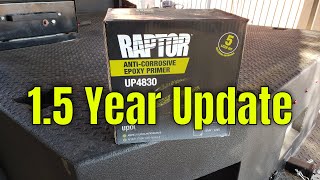 Raptor bed liner 1 year review and update on the diy flat bed welder truck  cutweldngrind [upl. by Atineg]