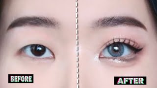 Easy amp Simple tips to get big eyes 👀 🤍 Douyin amp Korean Big Eyes Tutorial 🌼 [upl. by Gehman]