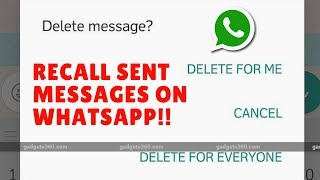 Whatsapp Update  RecallDelete Sent Messages Delete For Me Delete For Everyone [upl. by Akim]