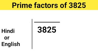 Prime factors of 3825  Prime Factorization  prime factors in Hindi [upl. by Jehanna]