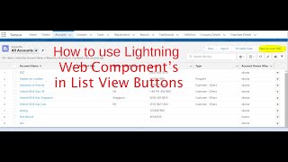 LWC Tutorial  How to use Lightning Web Component in ListView Buttons in salesforce [upl. by Notla]