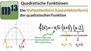 Die Nullstellenform der quadratischen Funktion [upl. by Terchie]