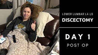 Lower Lumbar Discectomy L4L5  Day 1 Post Op [upl. by Goodwin]