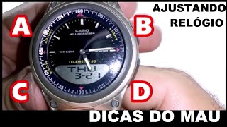 Ajustar Hora em relógio CASIO  Como mudar o horário de verão e mexer no ponteiro em relógio Casio [upl. by Imas]