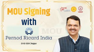 MoU Signing with Pernod Ricard  Nagpur  DCM Devendra Fadnavis [upl. by Sidoma]