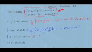 Integrales indefinidas 05 seno coseno inmediatas [upl. by Mcfarland]