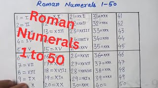 Best Trick to write Roman Numerals 1 to 50 Class 6th std Lecture 3 [upl. by Walker]