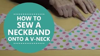 How to sew a neckband onto a Vneck with Simplicity Patterns [upl. by Kutchins]