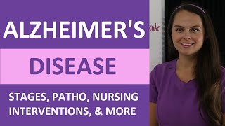 Alzheimers Disease Dementia Nursing Symptoms Treatment Stages Pathophysiology NCLEX [upl. by Mott]