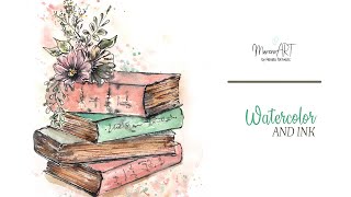 Watercolor and ink  simple tutorial for beginners [upl. by Fairley]