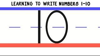 Learning to Write Numbers 110  How to Write 1 to 10 for Kids  Handwriting Numbers Preschool [upl. by Blondy]