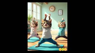 Fluffy Little Yogi Yoga training for kittensfurry little yogi baby cat [upl. by Kettie]