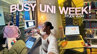 study vlog 🎧 juggling busy uni days productive study tips student success at kings college london [upl. by Barnes]