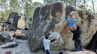 Fontainebleau bouldering Parapluie 7A Ankur [upl. by Rickert]