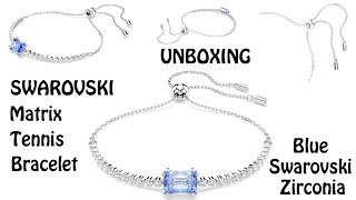 Swarovski Matrix Tennis Bracelet Mixed Cut Blue Rhodium Plated Unboxing [upl. by Stanhope]