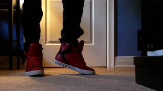 Supra Skytop Black and Red on Foot [upl. by Julis]